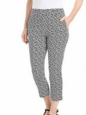 Hilary Radley Black and White Geo Print Pants